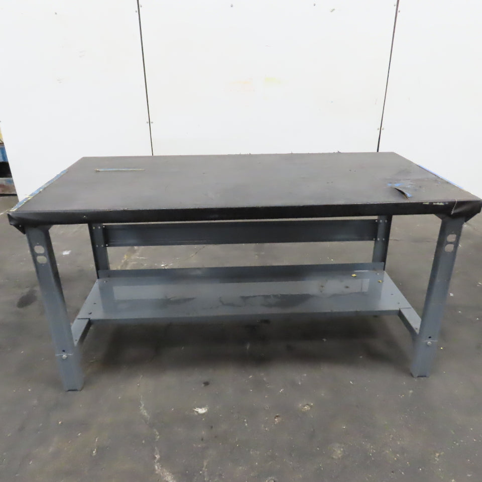 60" x 30" Adjustable Height Butcher Block Padded Top Industrial Packaging Table