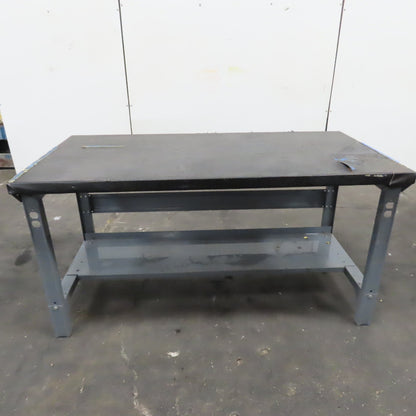 60" x 30" Adjustable Height Butcher Block Padded Top Industrial Packaging Table