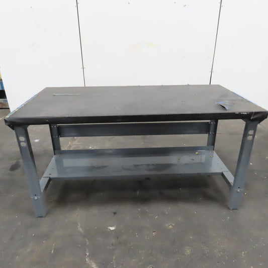 60" x 30" Adjustable Height Butcher Block Padded Top Industrial Packaging Table