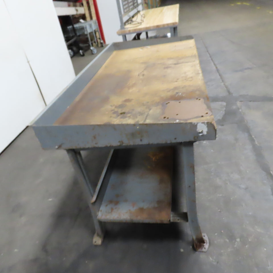 60" x 30" Adjustable Height Wood Top Industrial Packaging Table