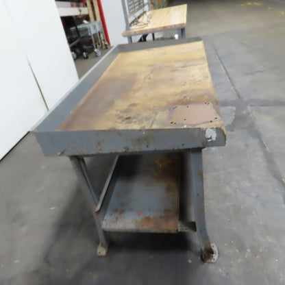 60" x 30" Adjustable Height Wood Top Industrial Packaging Table