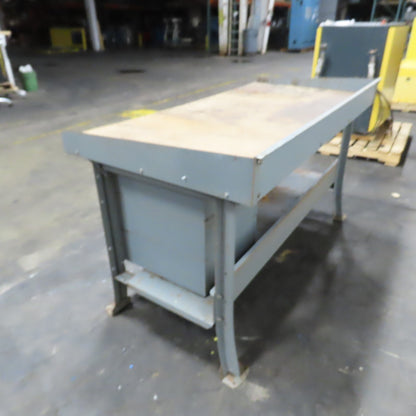 60" x 30" Adjustable Height Wood Top Industrial Packaging Table