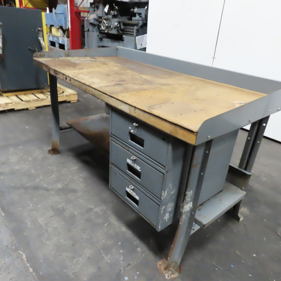 60" x 30" Adjustable Height Wood Top Industrial Packaging Table