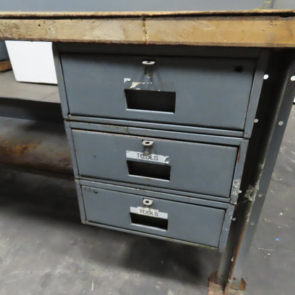 60" x 30" Adjustable Height Wood Top Industrial Packaging Table