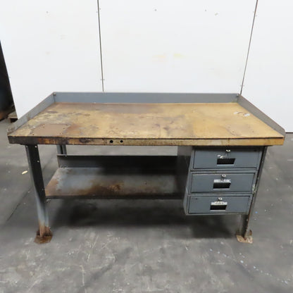 60" x 30" Adjustable Height Wood Top Industrial Packaging Table