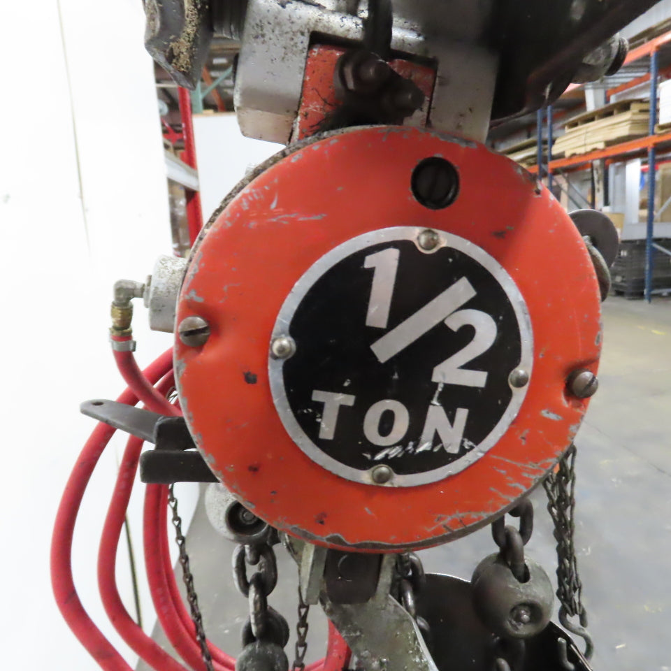 ARO 7756D 1/2 Ton 1000LB Air Pneumatic Chain Hoist 12' Lift W/ Pendant