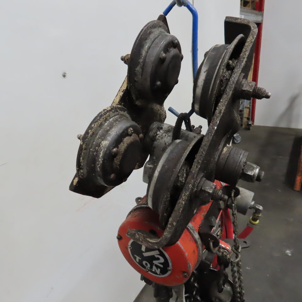 ARO 7756D 1/2 Ton 1000LB Air Pneumatic Chain Hoist 12' Lift W/ Pendant