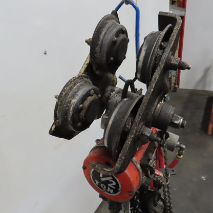 ARO 7756D 1/2 Ton 1000LB Air Pneumatic Chain Hoist 12' Lift W/ Pendant