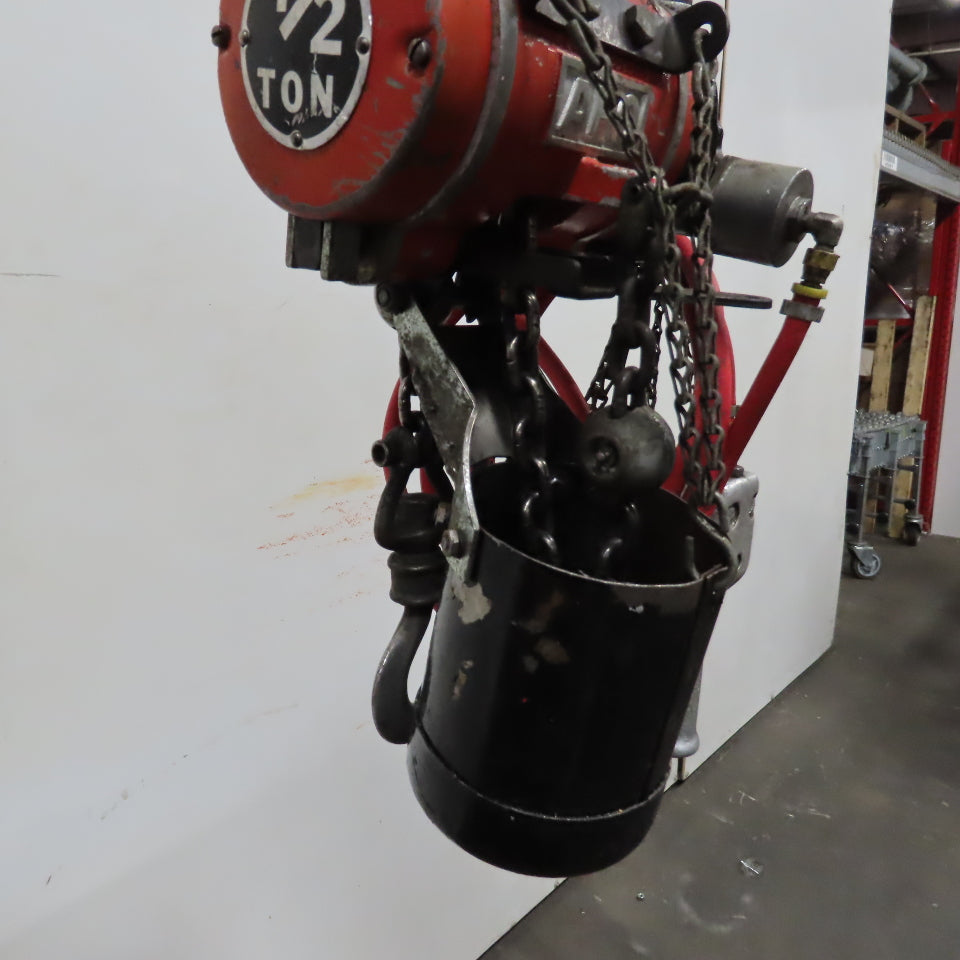 ARO 7756D 1/2 Ton 1000LB Air Pneumatic Chain Hoist 12' Lift W/ Pendant