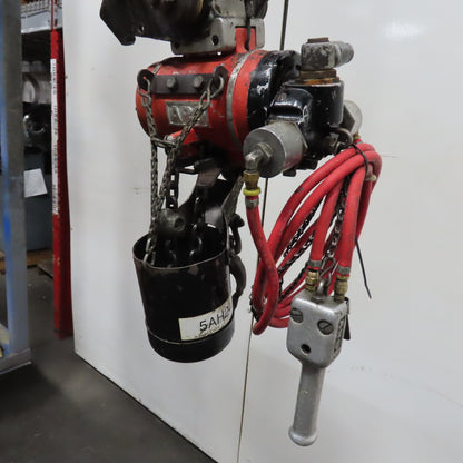 ARO 7756D 1/2 Ton 1000LB Air Pneumatic Chain Hoist 12' Lift W/ Pendant