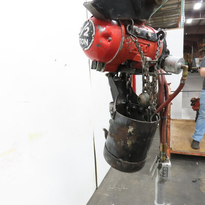 ARO 7756DT 1/2 Ton 1000LB Air Pneumatic Chain Hoist 12' Lift W/ Pendant