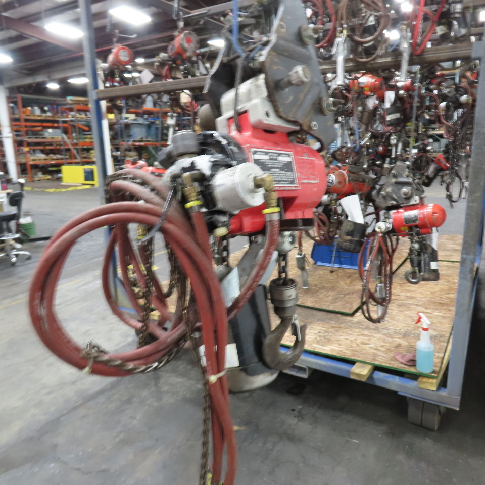 ARO 7756ET 1/2 Ton 1000LB Air Pneumatic Chain Hoist 12' Lift W/ Pendant