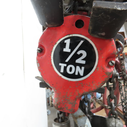ARO 7756ET 1/2 Ton 1000LB Air Pneumatic Chain Hoist 12' Lift W/ Pendant