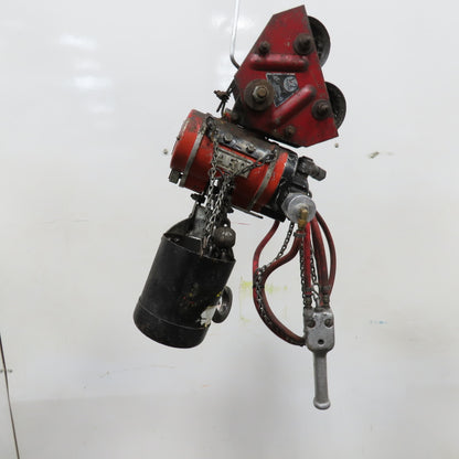 ARO 7756 CT 1/2 Ton 1000LB Air Pneumatic Chain Hoist 10' Lift W/ Pendant
