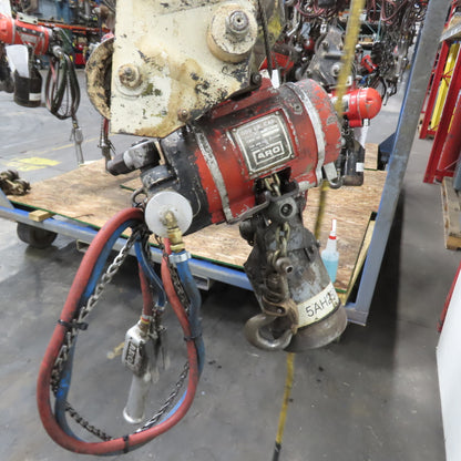 ARO 7718C 1/2 Ton 1000LB Air Pneumatic Chain Hoist 10' Lift W/ Pendant