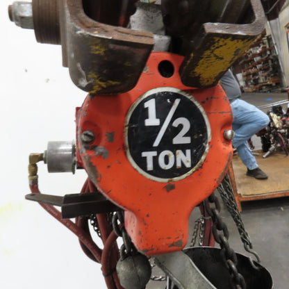 ARO 7756ET 1/2 Ton 1000LB Air Pneumatic Chain Hoist 15' Lift W/ Pendant