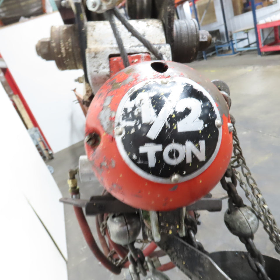 ARO 7756DT 1/2 Ton 1000LB Air Pneumatic Chain Hoist 12' Lift W/ Pendant