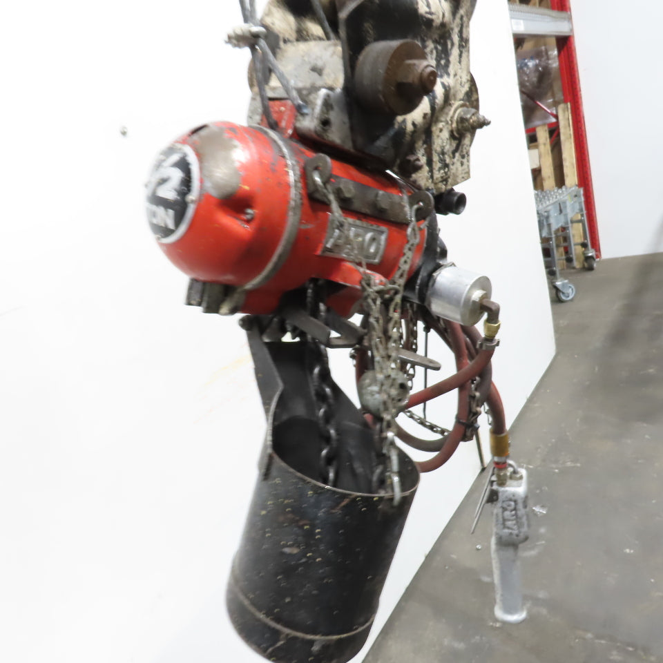 ARO 7756DT 1/2 Ton 1000LB Air Pneumatic Chain Hoist 12' Lift W/ Pendant