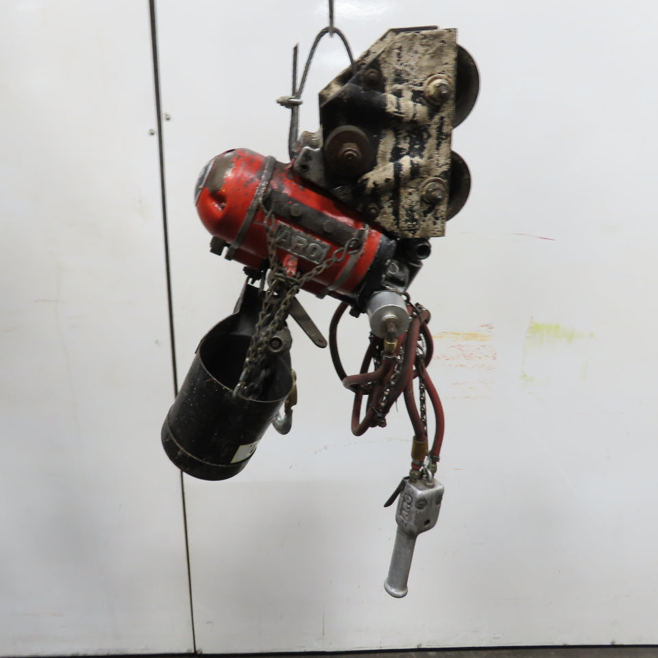 ARO 7756DT 1/2 Ton 1000LB Air Pneumatic Chain Hoist 12' Lift W/ Pendant