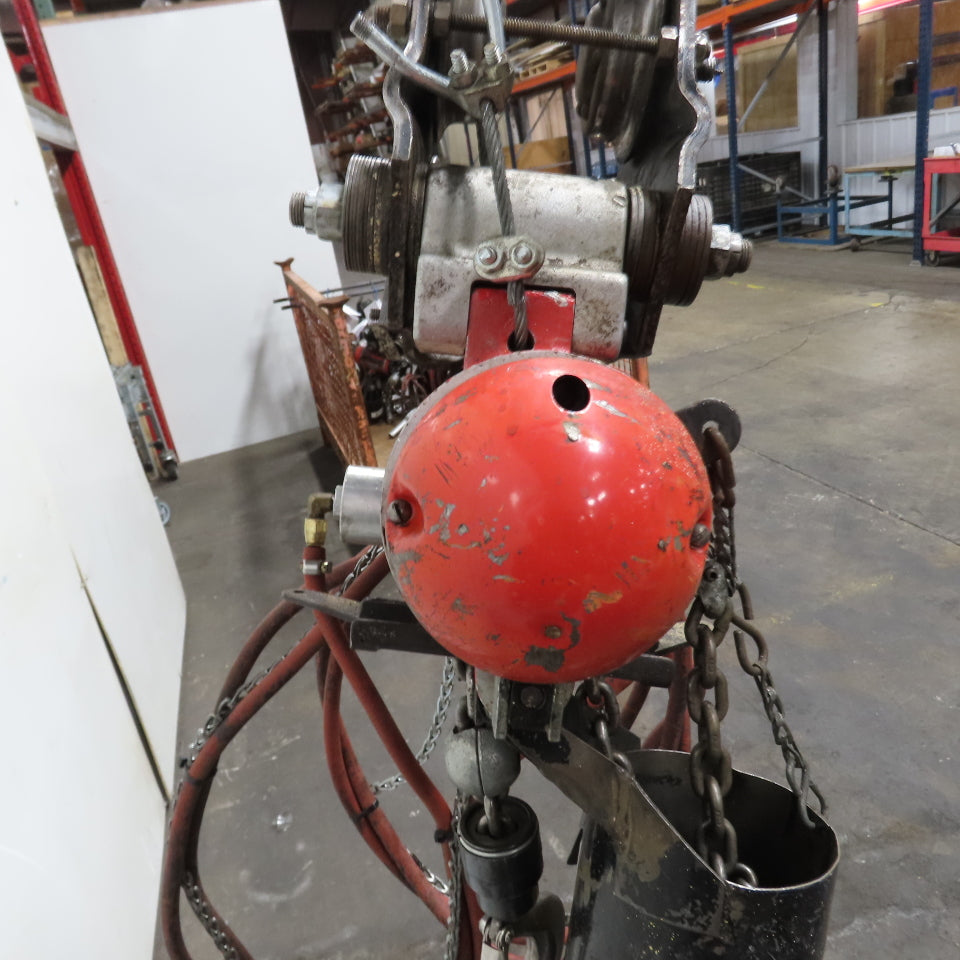 ARO 7756DT 1/2 Ton 1000LB Air Pneumatic Chain Hoist 10' Lift W/ Pendant