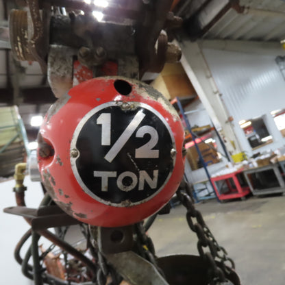 ARO 7756DT 1/2 Ton 1000LB Air Pneumatic Chain Hoist 10' Lift W/ Pendant