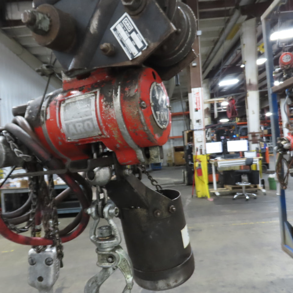 ARO 7756CT 1/2 Ton 1000LB Air Pneumatic Chain Hoist 10' Lift W/ Pendant
