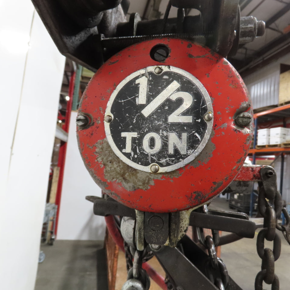 ARO 7756CT 1/2 Ton 1000LB Air Pneumatic Chain Hoist 10' Lift W/ Pendant
