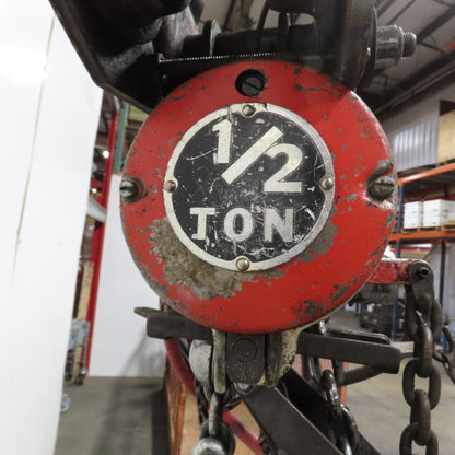 ARO 7756CT 1/2 Ton 1000LB Air Pneumatic Chain Hoist 10' Lift W/ Pendant