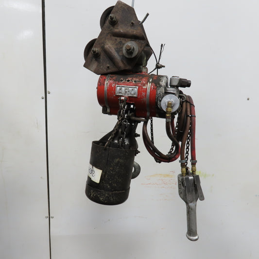 ARO 7756CT 1/2 Ton 1000LB Air Pneumatic Chain Hoist 10' Lift W/ Pendant