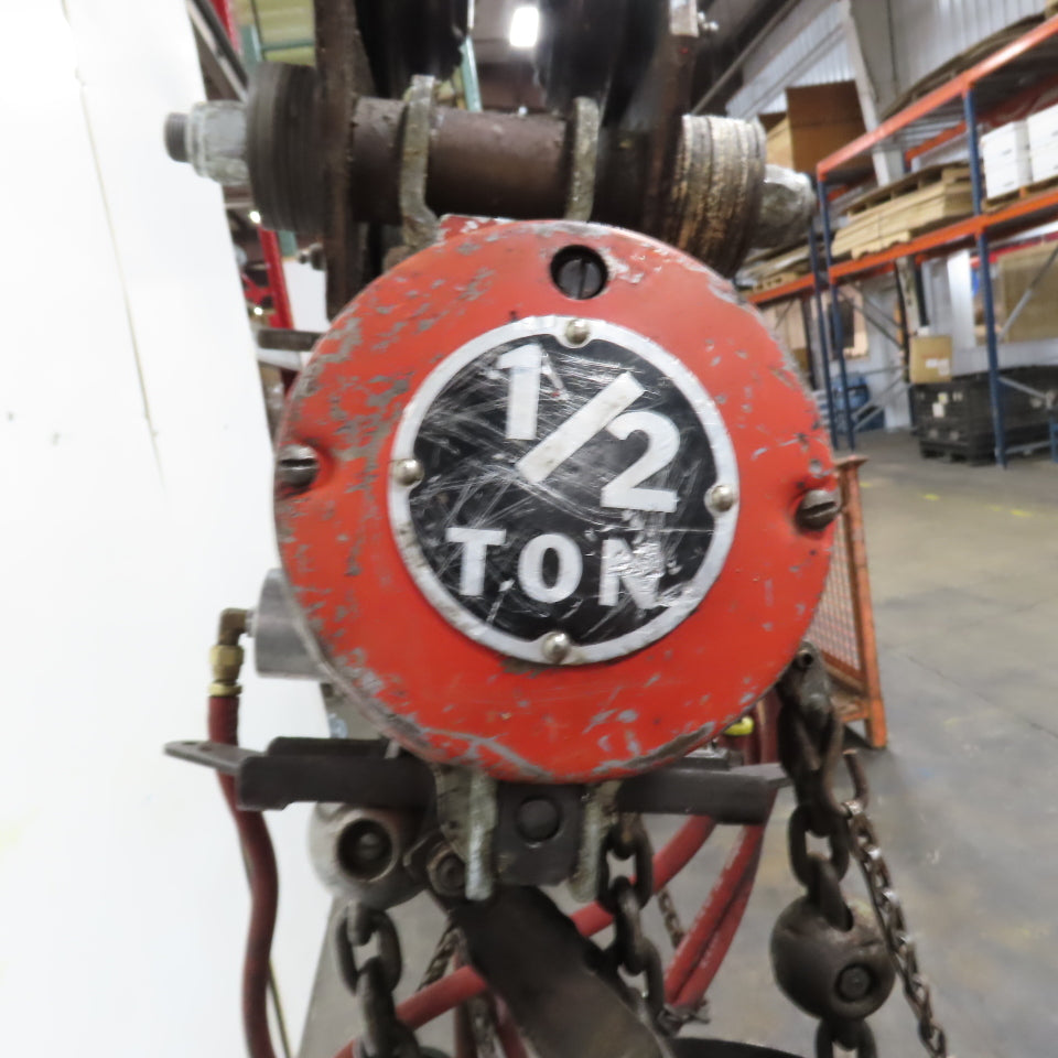 ARO 7756CT 1/2 Ton 1000LB Air Pneumatic Chain Hoist 12' Lift W/ Pendant