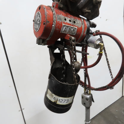 ARO 7756CT 1/2 Ton 1000LB Air Pneumatic Chain Hoist 12' Lift W/ Pendant