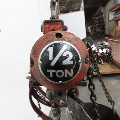 ARO 7756DT 1/2 Ton 1000LB Air Pneumatic Chain Hoist 10' Lift W/ Pendant
