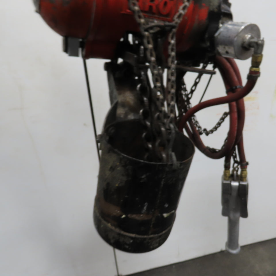 ARO 7756DT 1/2 Ton 1000LB Air Pneumatic Chain Hoist 10' Lift W/ Pendant
