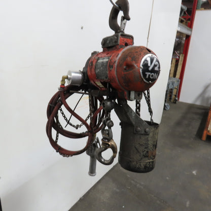ARO 7756DT 1/2 Ton 1000LB Air Pneumatic Chain Hoist 10' Lift W/ Pendant