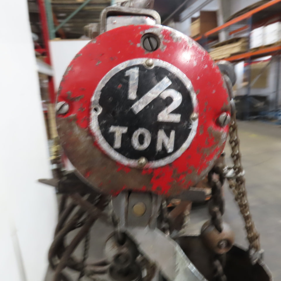 ARO 7756DT 1/2 Ton 1000LB Air Pneumatic Chain Hoist 10' Lift W/ Pendant