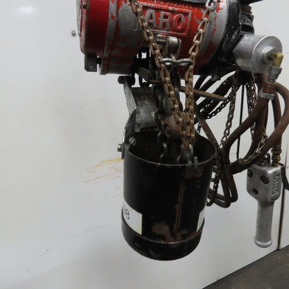 ARO 7756DT 1/2 Ton 1000LB Air Pneumatic Chain Hoist 10' Lift W/ Pendant