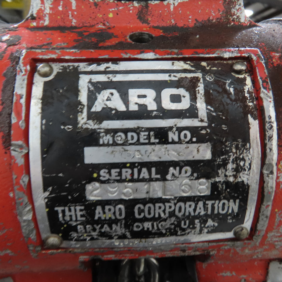 ARO 7756DT 1/2 Ton 1000LB Air Pneumatic Chain Hoist 10' Lift W/ Pendant