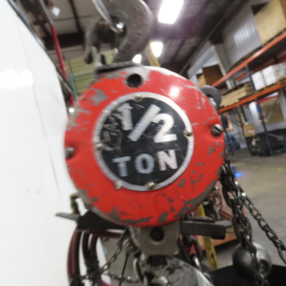 ARO 7756DT 1/2 Ton 1000LB Air Pneumatic Chain Hoist 10' Lift W/ Pendant