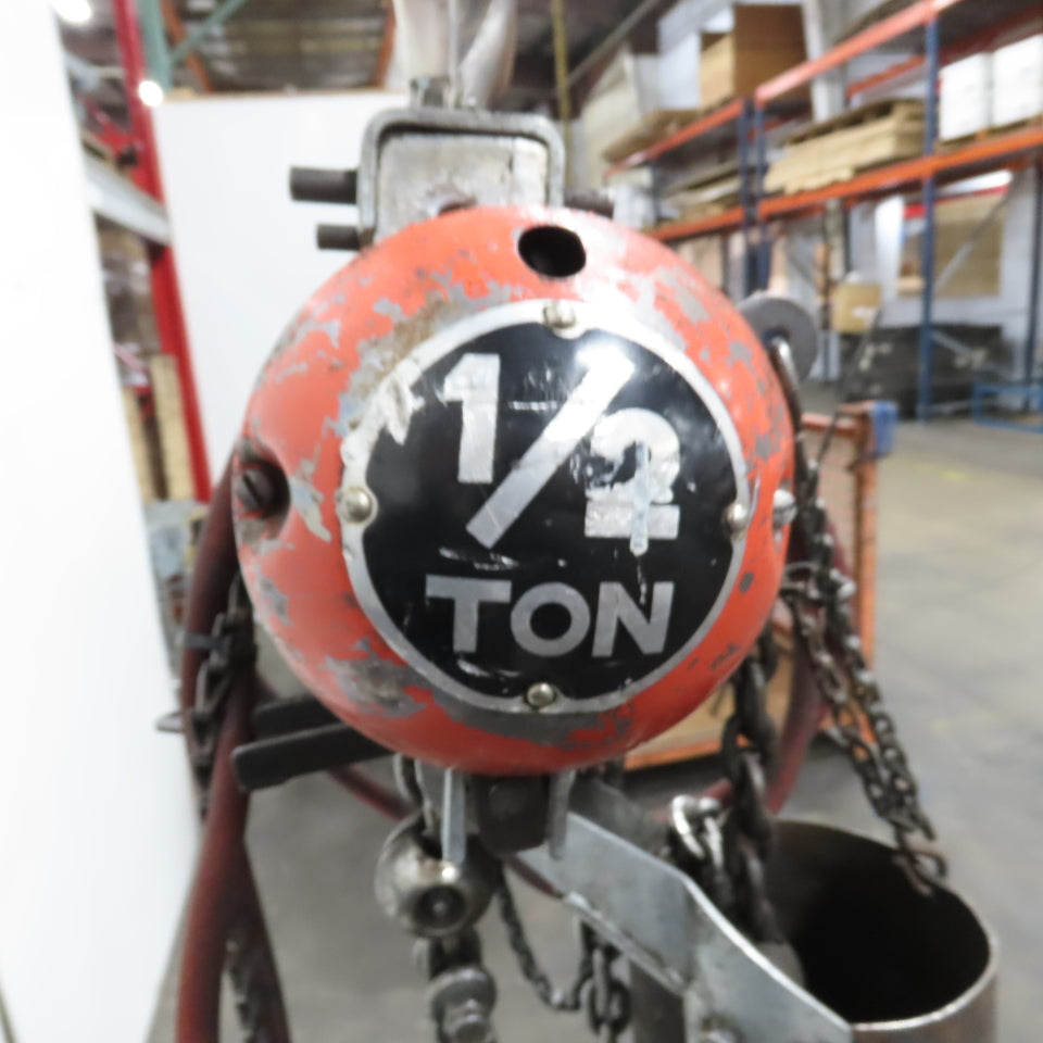 ARO 7756DT 1/2 Ton 1000LB Air Pneumatic Chain Hoist 10' Lift W/ Pendant