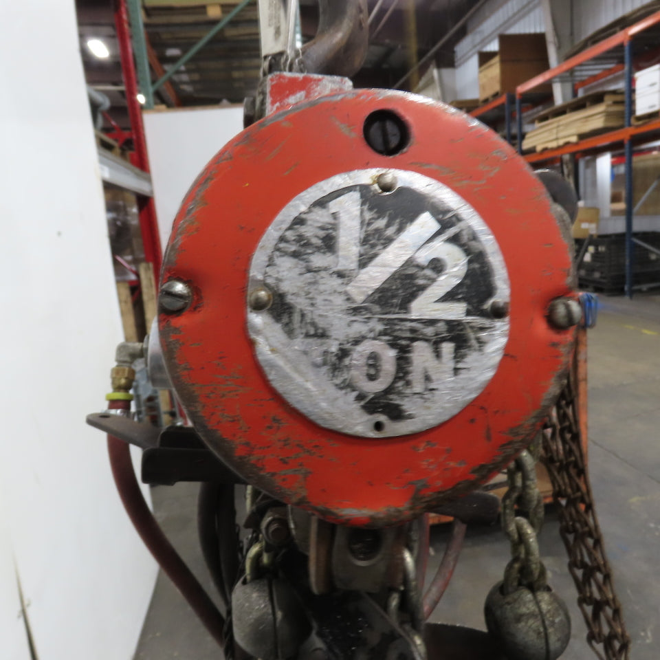 ARO 7756CT 1/2 Ton 1000LB Air Pneumatic Chain Hoist 10' Lift W/ Pendant