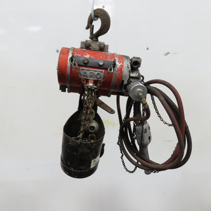 ARO 7756CT 1/2 Ton 1000LB Air Pneumatic Chain Hoist 10' Lift W/ Pendant