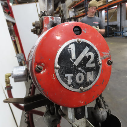 ARO 7756C 1/2 Ton 1000LB Air Pneumatic Chain Hoist 10' Lift W/ Pendant