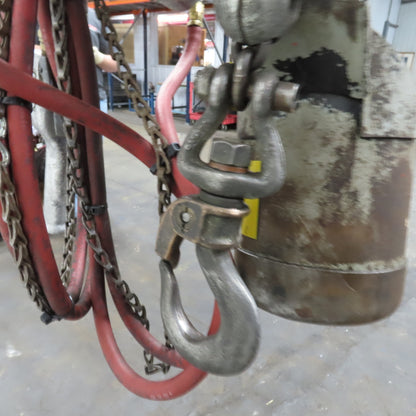 ARO 7756C 1/2 Ton 1000LB Air Pneumatic Chain Hoist 10' Lift W/ Pendant