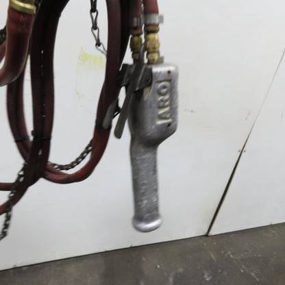 ARO 7756C 1/2 Ton 1000LB Air Pneumatic Chain Hoist 10' Lift W/ Pendant