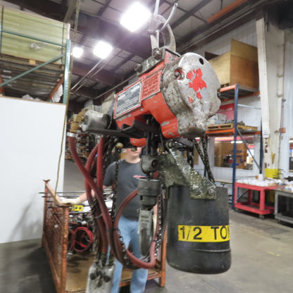 ARO 7756ET 1/2 Ton 1000LB Air Pneumatic Chain Hoist 10' Lift W/ Pendant