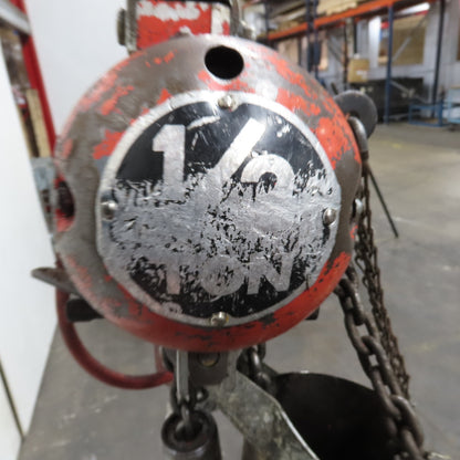 ARO 7756DT 1/2 Ton 1000LB Air Pneumatic Chain Hoist 10' Lift W/ Pendant