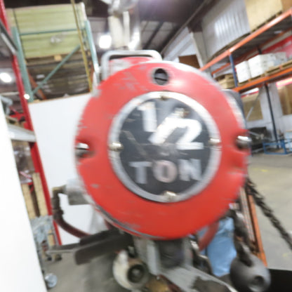 ARO 7756DTS 1/2 Ton 1000LB Air Pneumatic Chain Hoist 10' Lift W/ Pendant