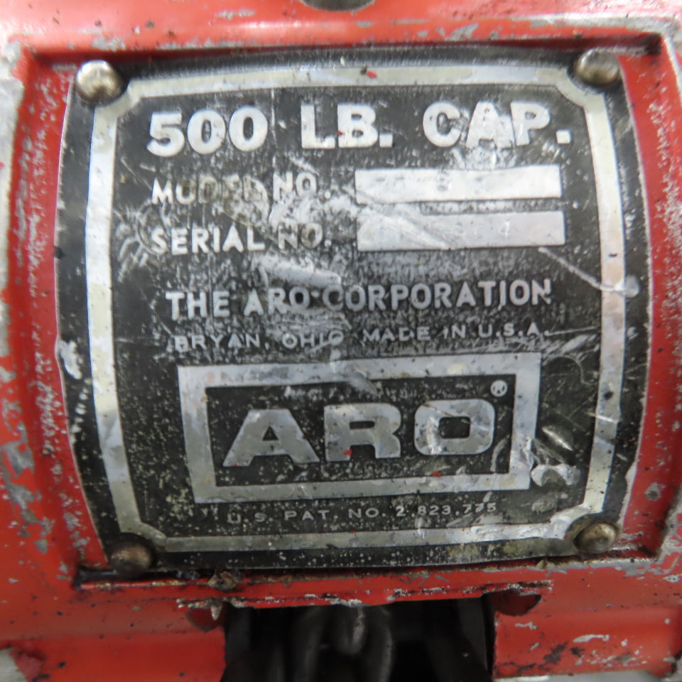 ARO 7718C 1/2 Ton 1000LB Air Pneumatic Chain Hoist 10' Lift W/ Pendant