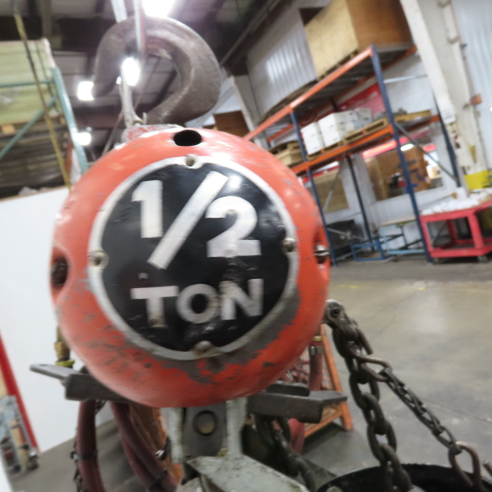 ARO 7718C 1/2 Ton 1000LB Air Pneumatic Chain Hoist 10' Lift W/ Pendant