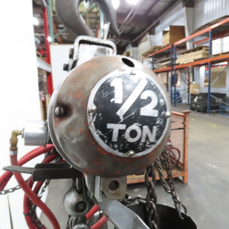 ARO 7756DT 1/2 Ton 1000LB Air Pneumatic Chain Hoist 10' Lift W/ Pendant